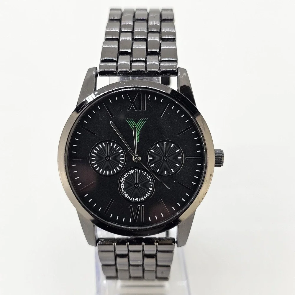 Men's Analog Watch 42MM Black Dial Black Bracelet Band 8